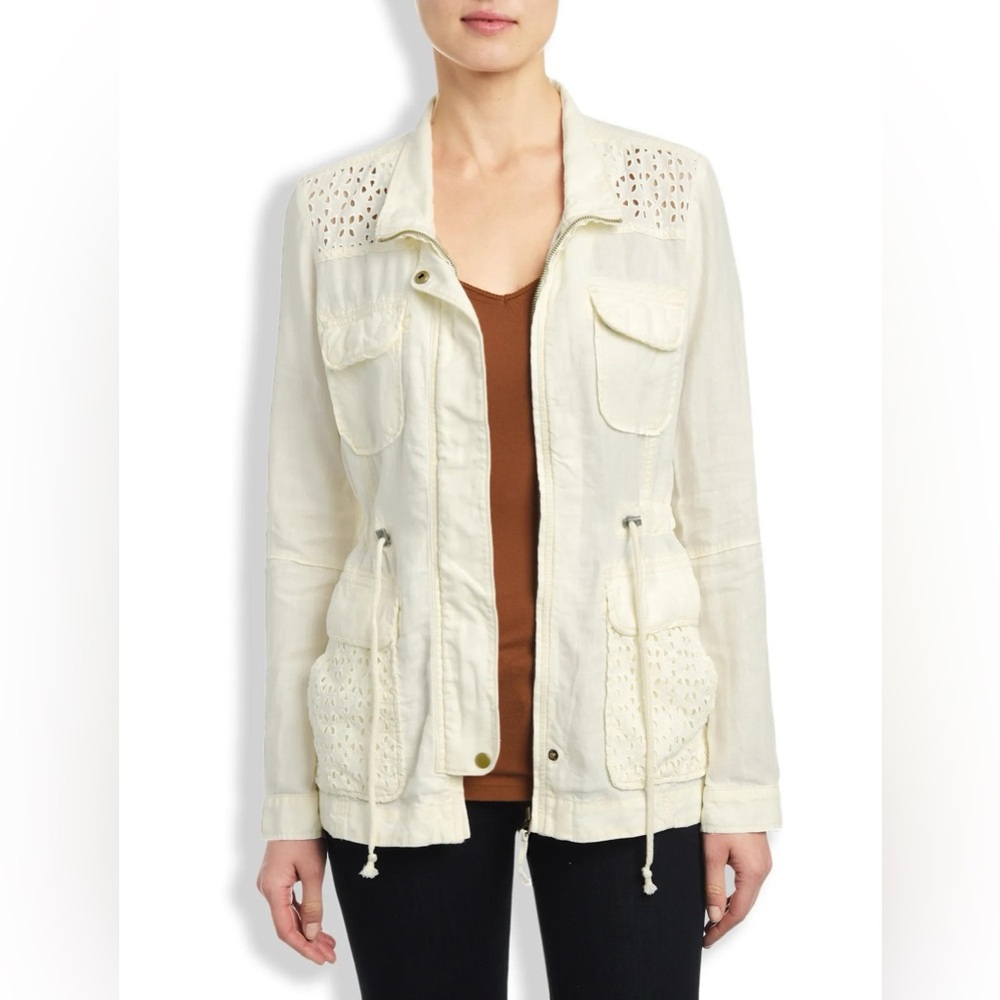Lucky Brand Linen Eyelet Jacket